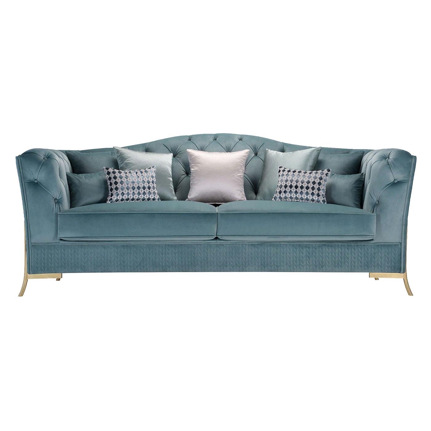 Nefele Peacock Blue 3-Seater Sofa