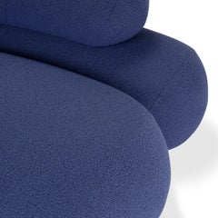 Nefelibata Composition 4.1 Curved Blue Bouclè Sofa