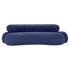 Nefelibata Composition 4.1 Curved Blue Bouclè Sofa