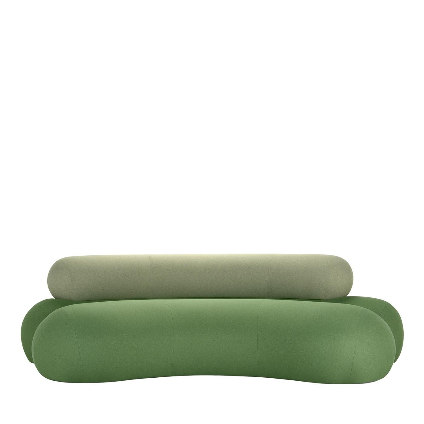 italien Nefelibata Composition 4.1 Canapé vert incurvé en vente