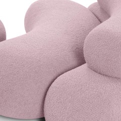 Nefelibata Composition 4.1 Sofa with Pink Bouclé Pouf