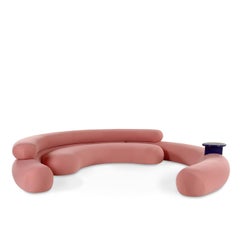 Nefelibata Composition 6 Curved Pink Sofa