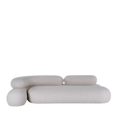 Nefelibata White Bi-Elastic Jacquard Sofa by Adrenalina