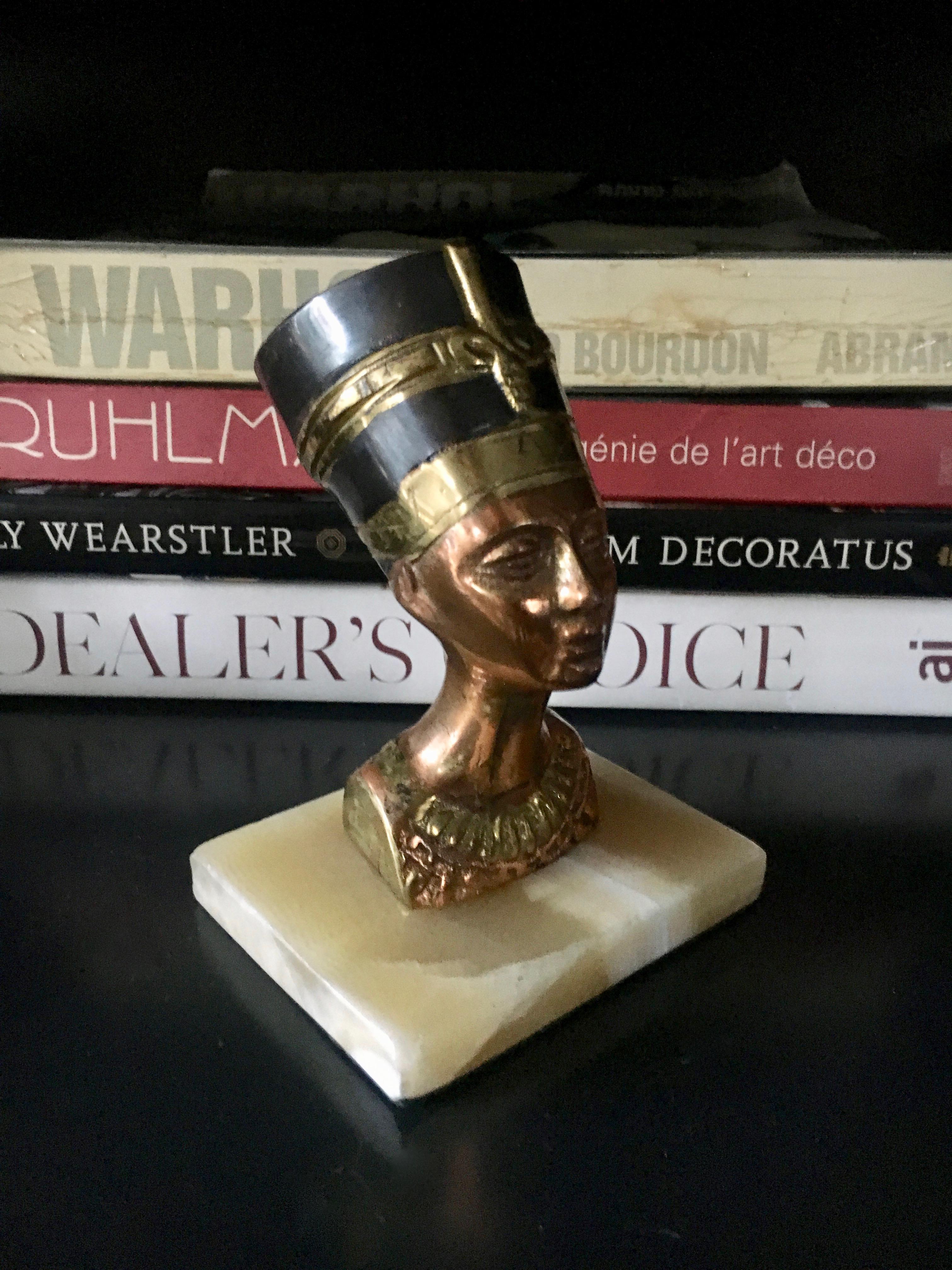 Brass Nefertiti Paperweight Sculpture