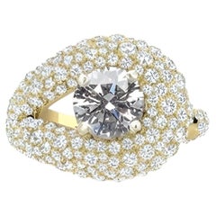 Nefertiti Ring in 18k Gold and Platinum with Diamonds by MARIANNE CANARELLI