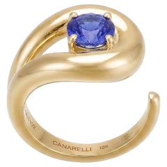 Nefertiti Ring in 18k Yellow Gold with Blue Sapphire by MARIANNE CANARELLI