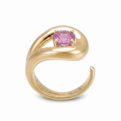 Nefertiti Ring in 18k Yellow Gold with Pink Sapphire by MARIANNE CANARELLI
