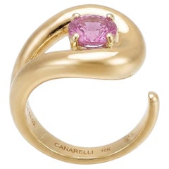 Nefertiti Ring in 18k Yellow Gold with Pink Sapphire by MARIANNE CANARELLI