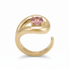 Nefertiti Topaze Ring in 18k Yellow Gold with Zircon by MARIANNE CANARELLI