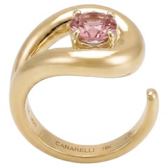 Nefertiti Topaze Ring in 18k Yellow Gold with Zircon by MARIANNE CANARELLI
