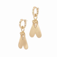 Nefertiti's Fly Drop Earrings in 18 Karat Gold