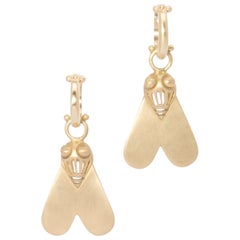 Nefertiti's Fly Drop Earrings in 18 Karat Gold