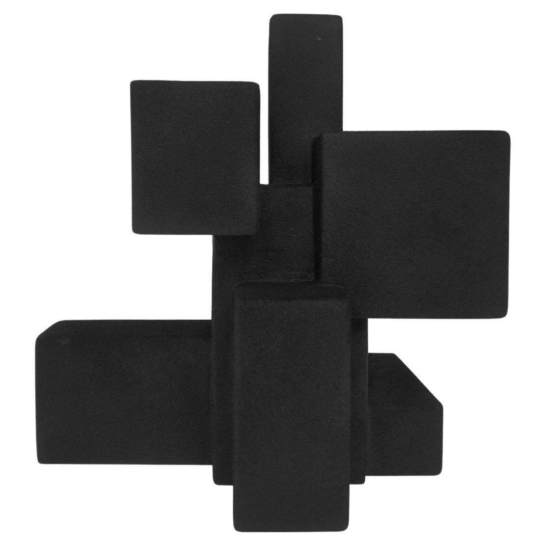 Abstract Sculpture in Matte Black Rubber Finish Dan Schneiger For Sale