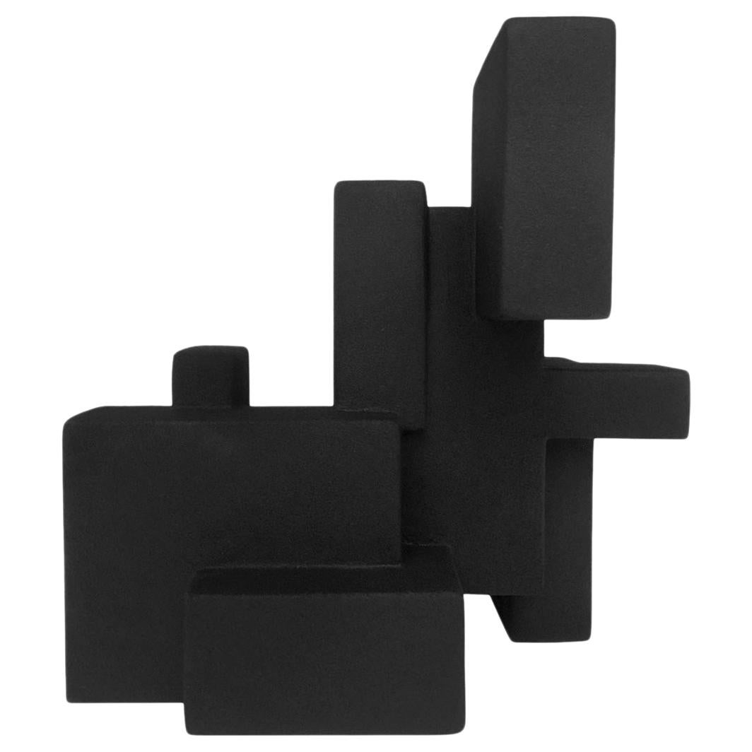 "Negative Space 5.3" Matte Black Sculpture in Rubber Finish by Dan Schneiger For Sale
