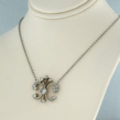 Negligé-Halskette mit Diamanten im Rosenschliff, 0,35 ct – 14-karätiges Gold mit Silber