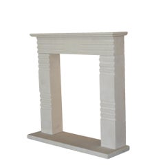 Negresco Modern French Hand-Carved Limestone Fireplace Surround