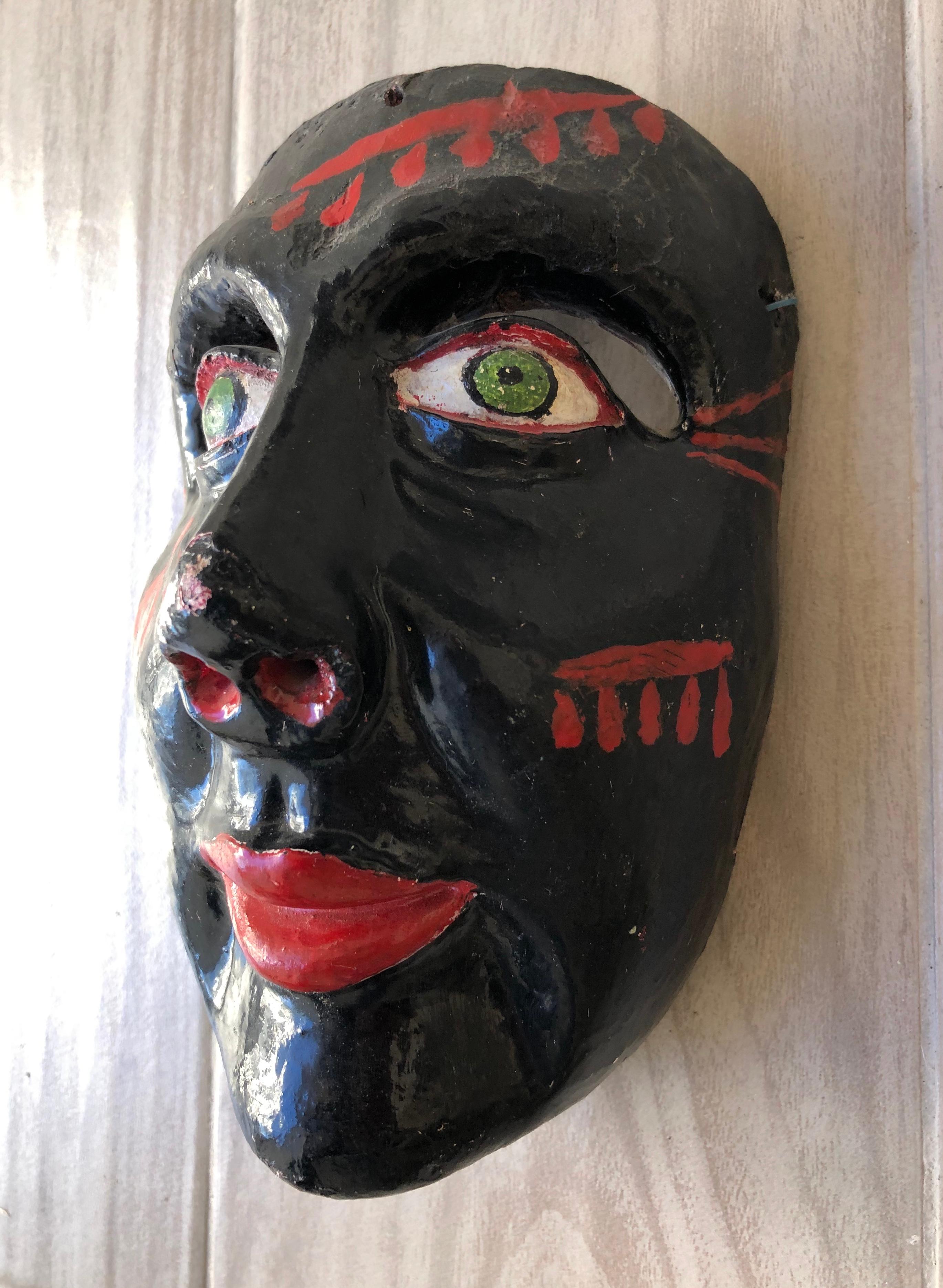 Mexican Negro Costeño Carnaval Mask, Costa Chica, Guerrero Mexico