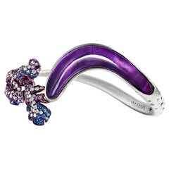 Neha Dani Amethyst, Blue and Purple Sapphire, Diamond Pero Bangle Bracelet