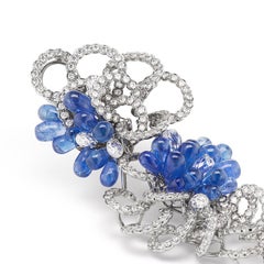 Neha Dani Briolettes of White Diamond and Blue Sapphire White Gold Talia Earring