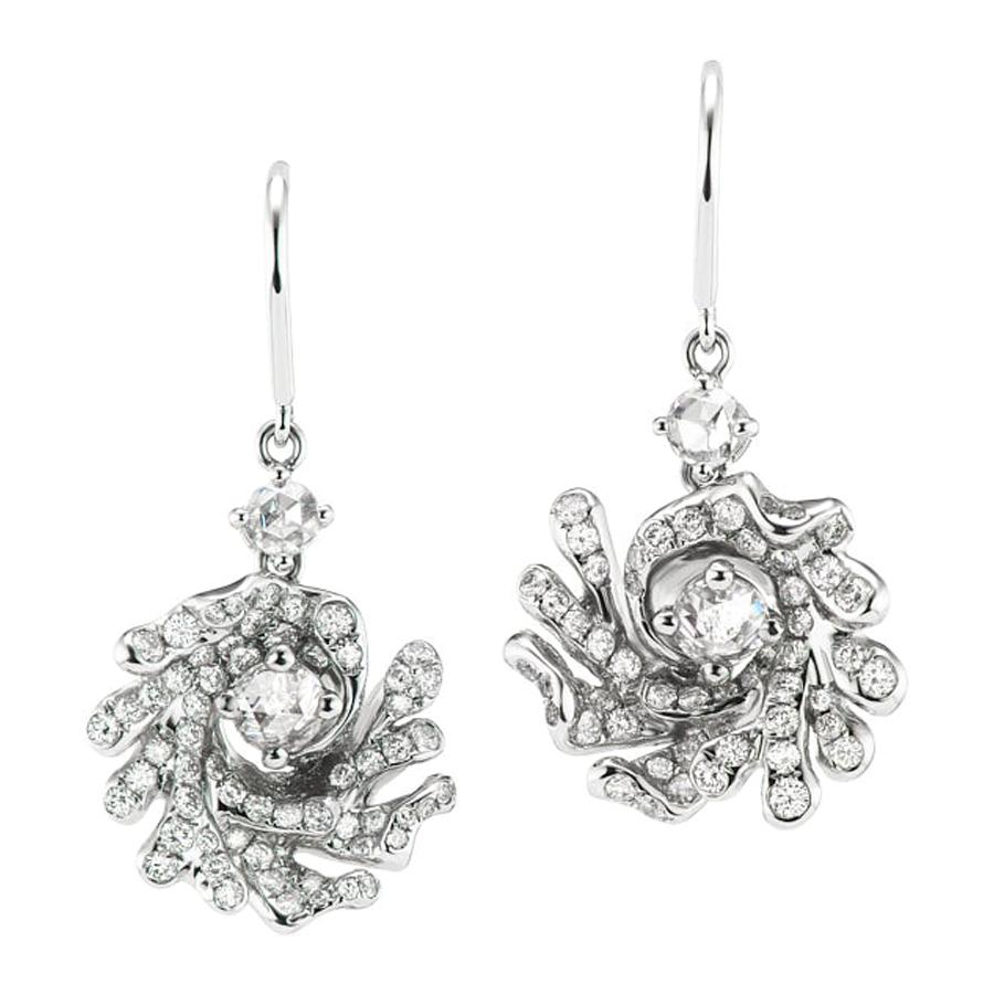 Neha Dani Diamonds Set in White Gold Ocean Spray Earrings