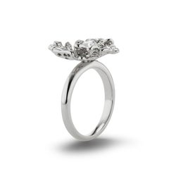 Neha Dani Round Rose Cut Diamond, in White Gold Ocean Spray Ring