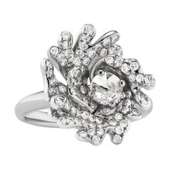 Neha Dani Round Rose Cut Diamond, in White Gold Ocean Spray Ring