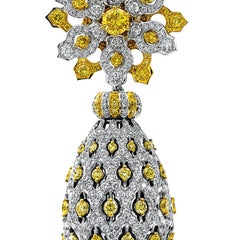 Neha Dani Yellow Diamonds and White Diamonds White Gold Anjum Mughal Earrings