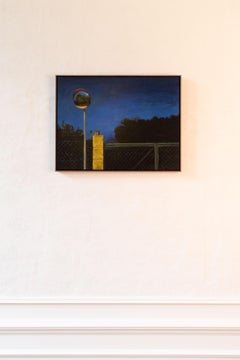 Oil on canvas painting 'Mirror, blue hour (2023)'