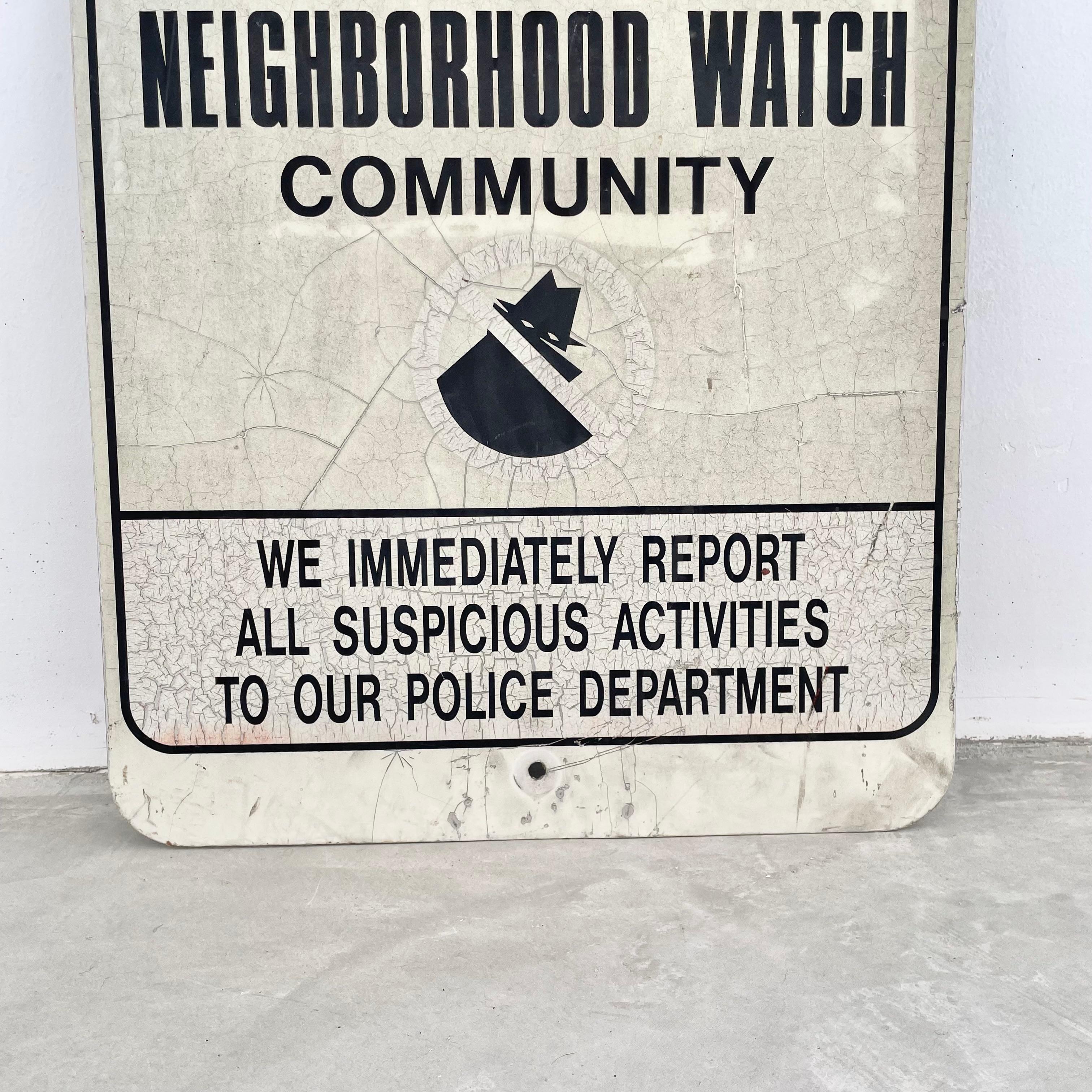 ighborhood Watch Street-Schild, 1980er-Jahre, USA im Zustand „Gut“ im Angebot in Los Angeles, CA