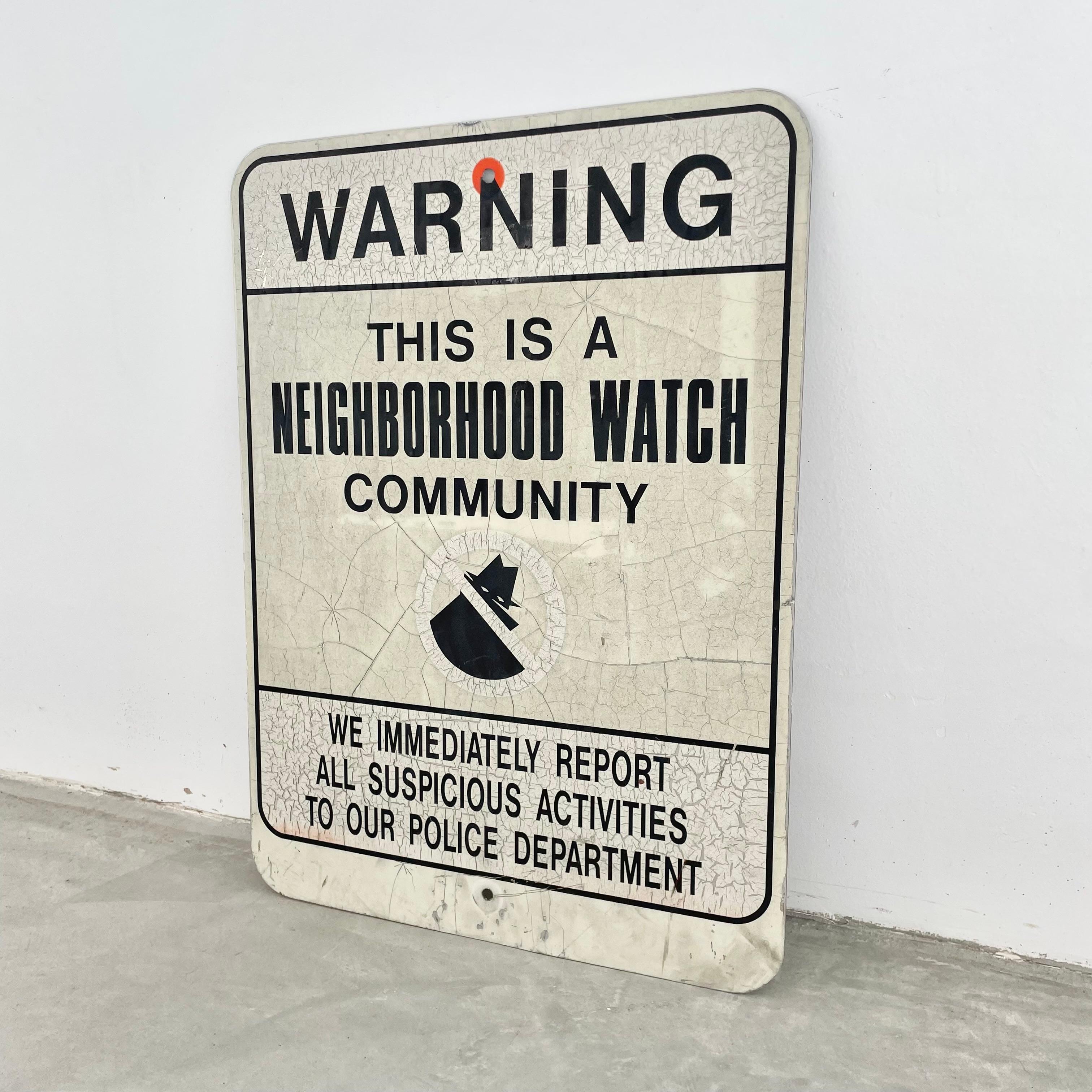 American Neighborhood Watch Street Sign, 1980s USA For Sale
