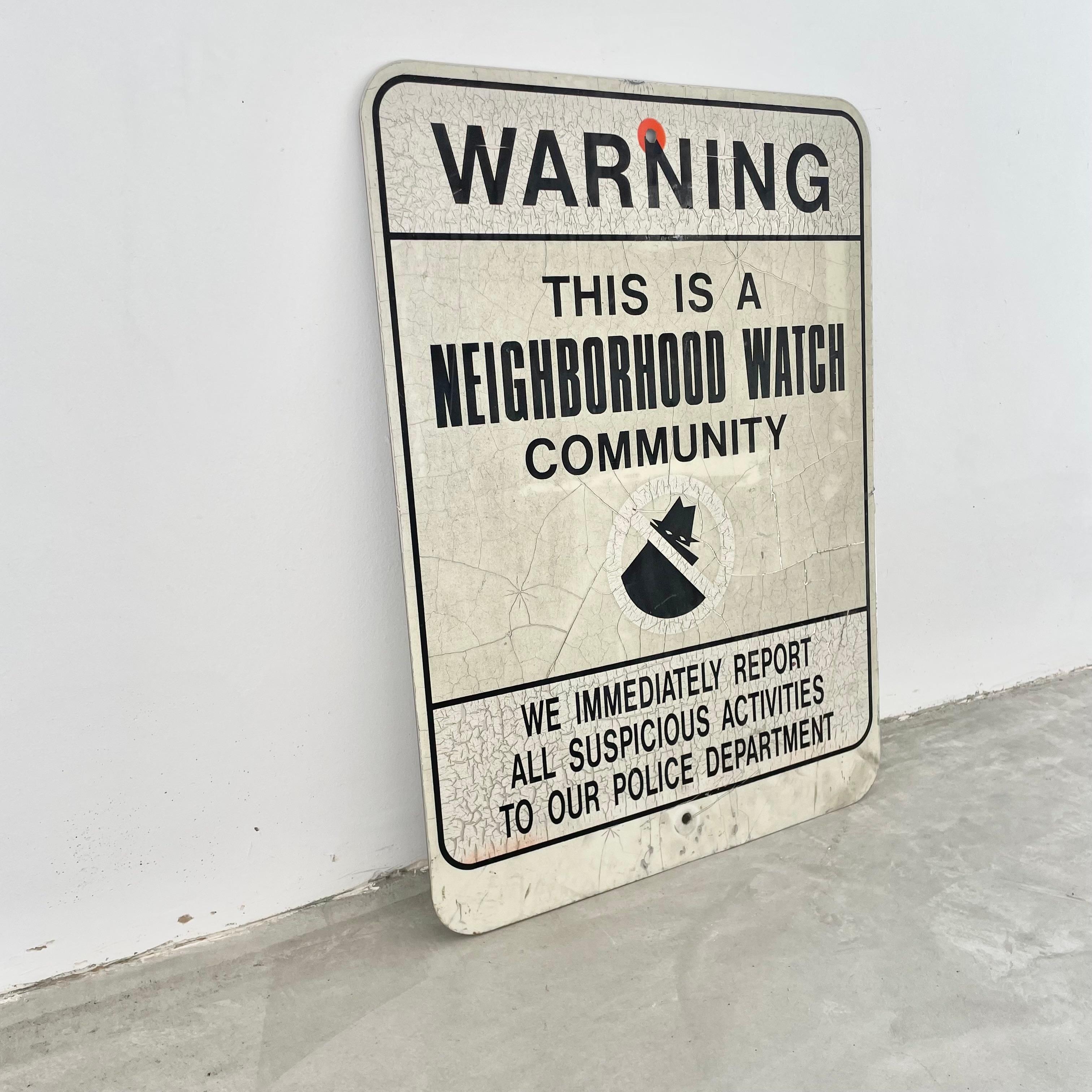 Neighborhood Watch Street Sign, 1980s USA In Good Condition For Sale In Los Angeles, CA