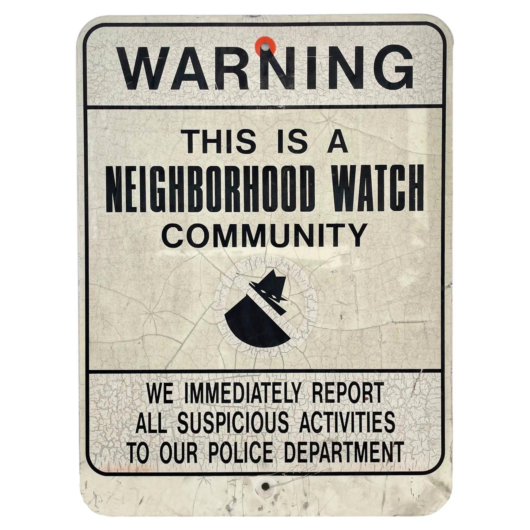 Neighborhood Watch Street Sign, 1980s USA For Sale