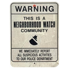 Vintage Neighborhood Watch Street Sign, 1980s USA