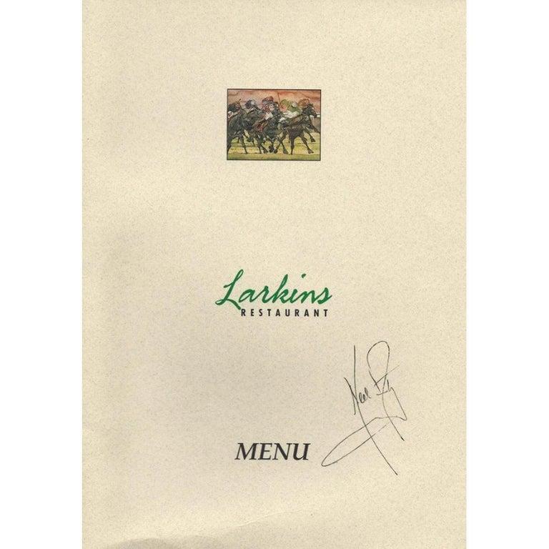 Neil Armstrong Original Autographed Dinner Menu, 1997 In Good Condition For Sale In Jersey, GB