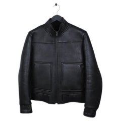 Neil Barret Men Leather Bomber Jacket Size L
