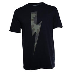 Neil Barret, thunder print tshirt with camo
