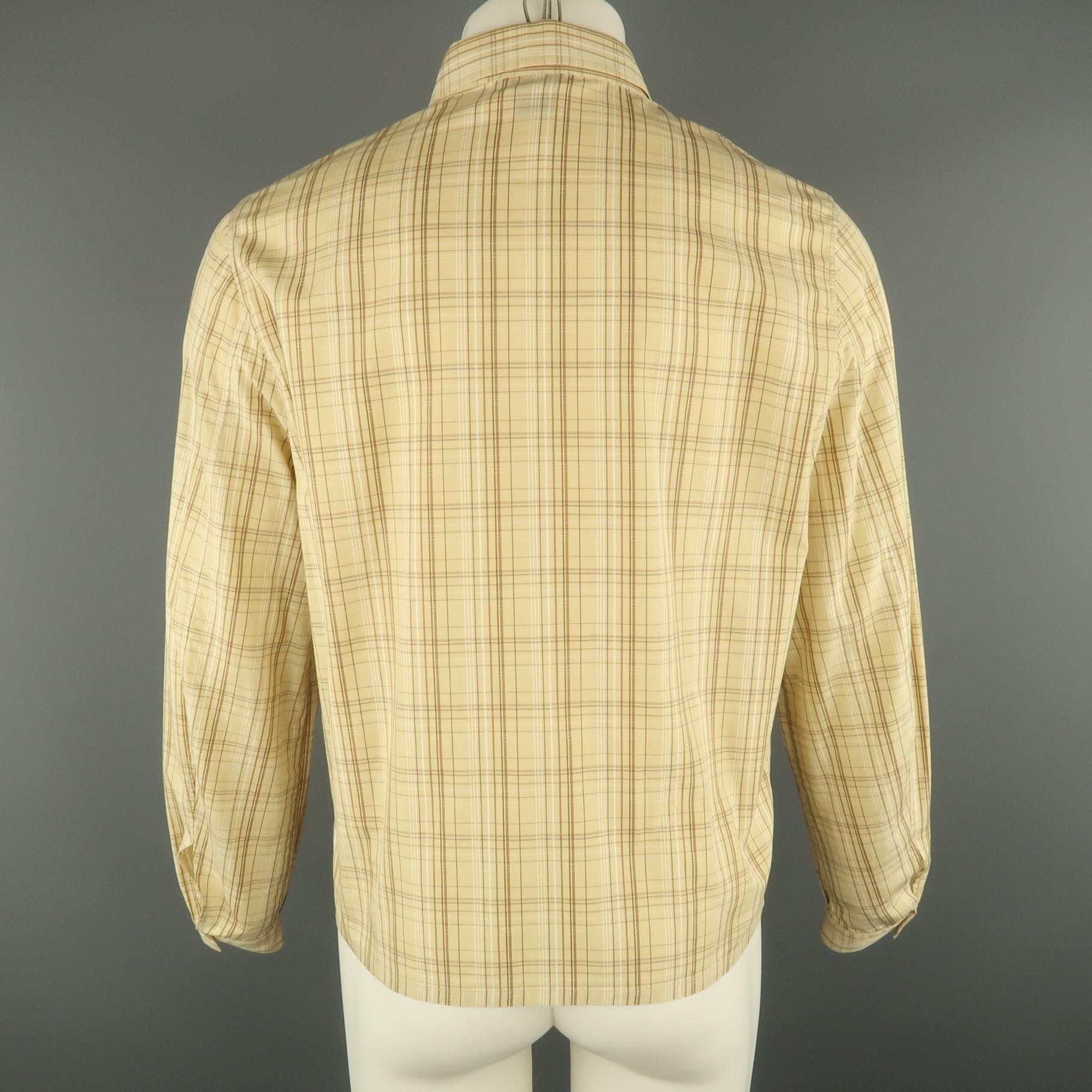 Men's NEIL BARRETT 40 Size M Khaki Painted Cotton Zip Up Jacket