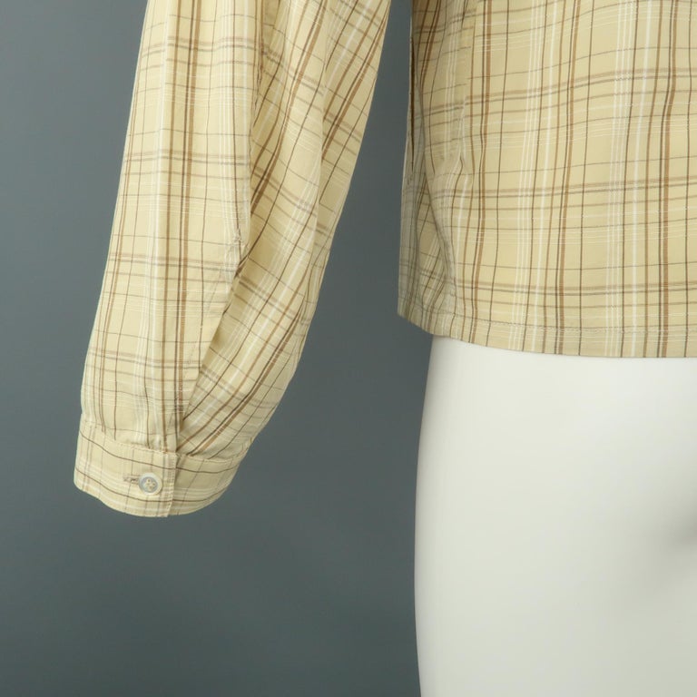 NEIL BARRETT 40 Size M Khaki Painted Cotton Zip Up Jacket For Sale 2