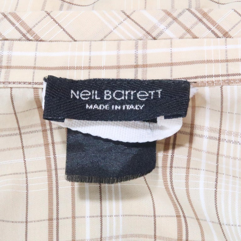 NEIL BARRETT 40 Size M Khaki Painted Cotton Zip Up Jacket For Sale 4