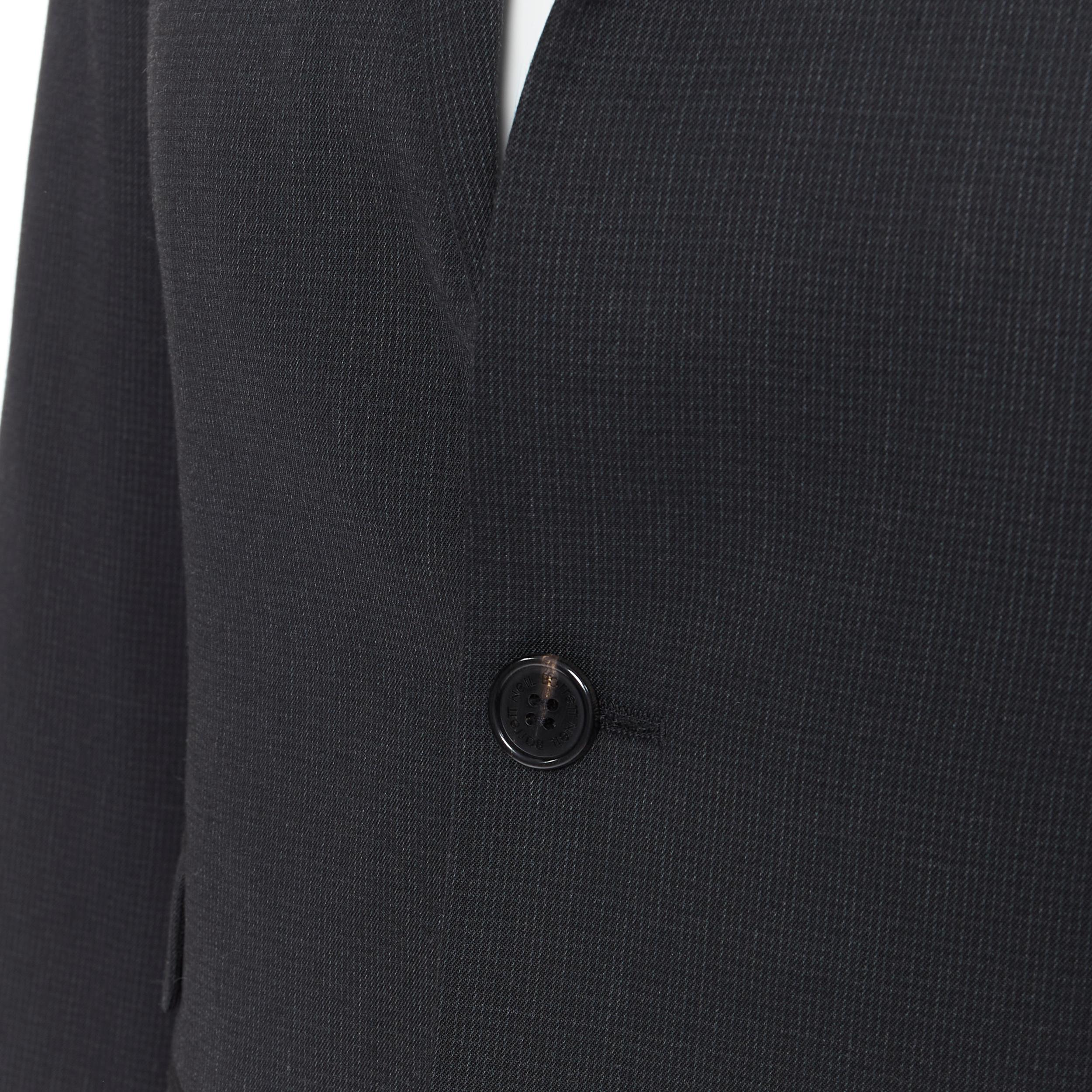 NEIL BARRETT black check slim collar 3-pocket slim fit blazer jacket IT44 XS 2