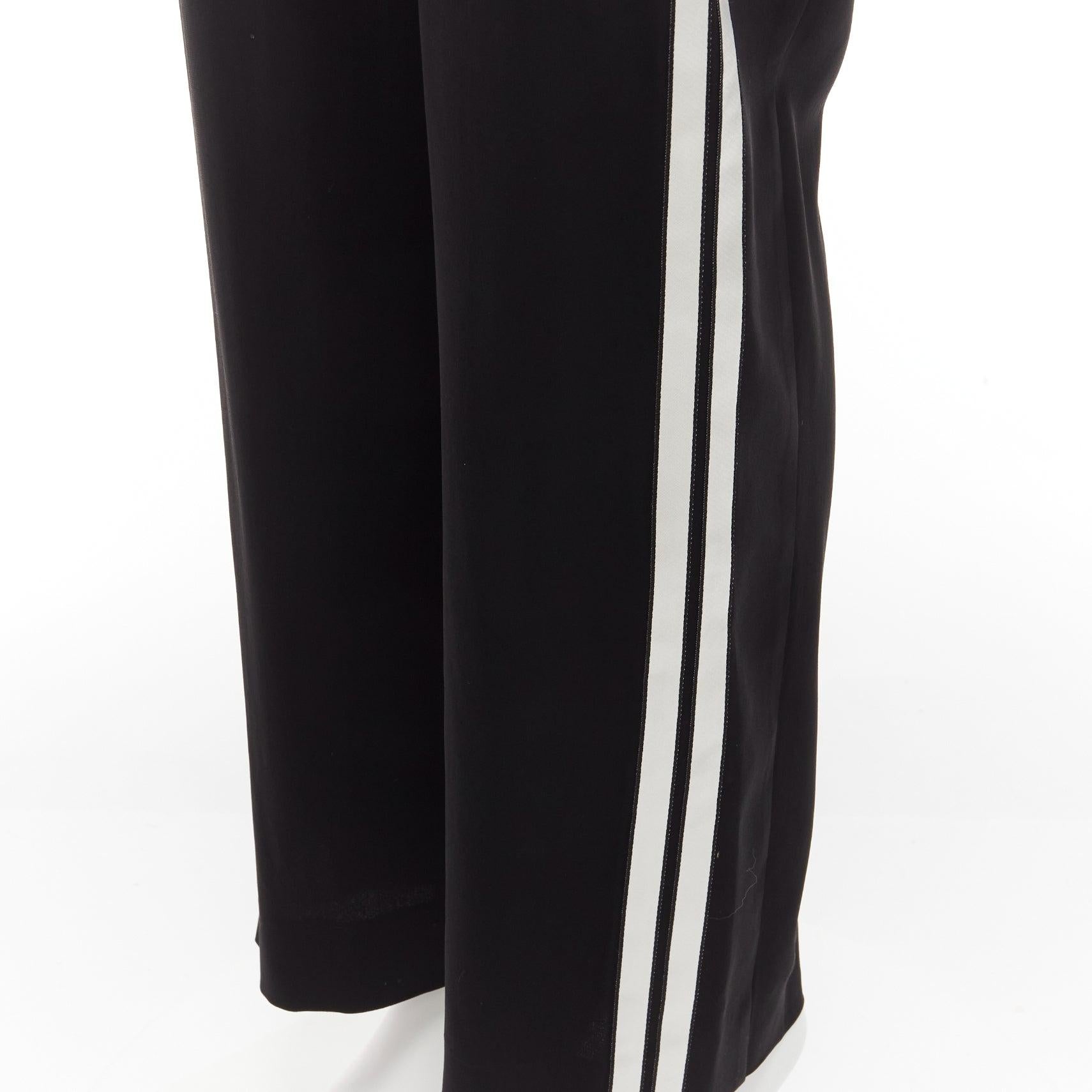 NEIL BARRETT black layered top white side stripes short crew jumpsuit FR38 M For Sale 3