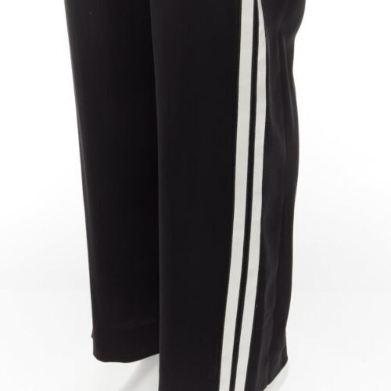 NEIL BARRETT black layered top white side stripes short crew jumpsuit FR38 M For Sale 2