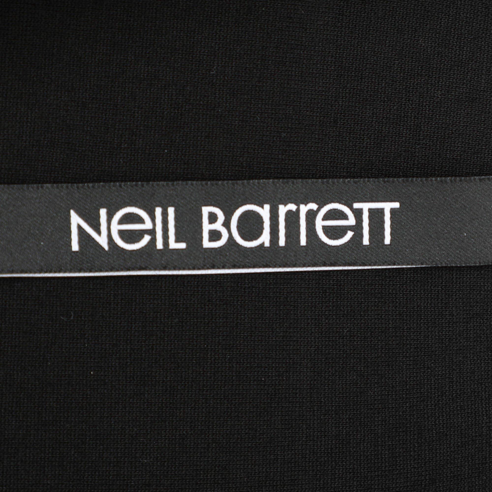 Neil Barrett Noir Neoprene 3D Lightning Bolt Print Sweatshirt XXL Pour hommes en vente