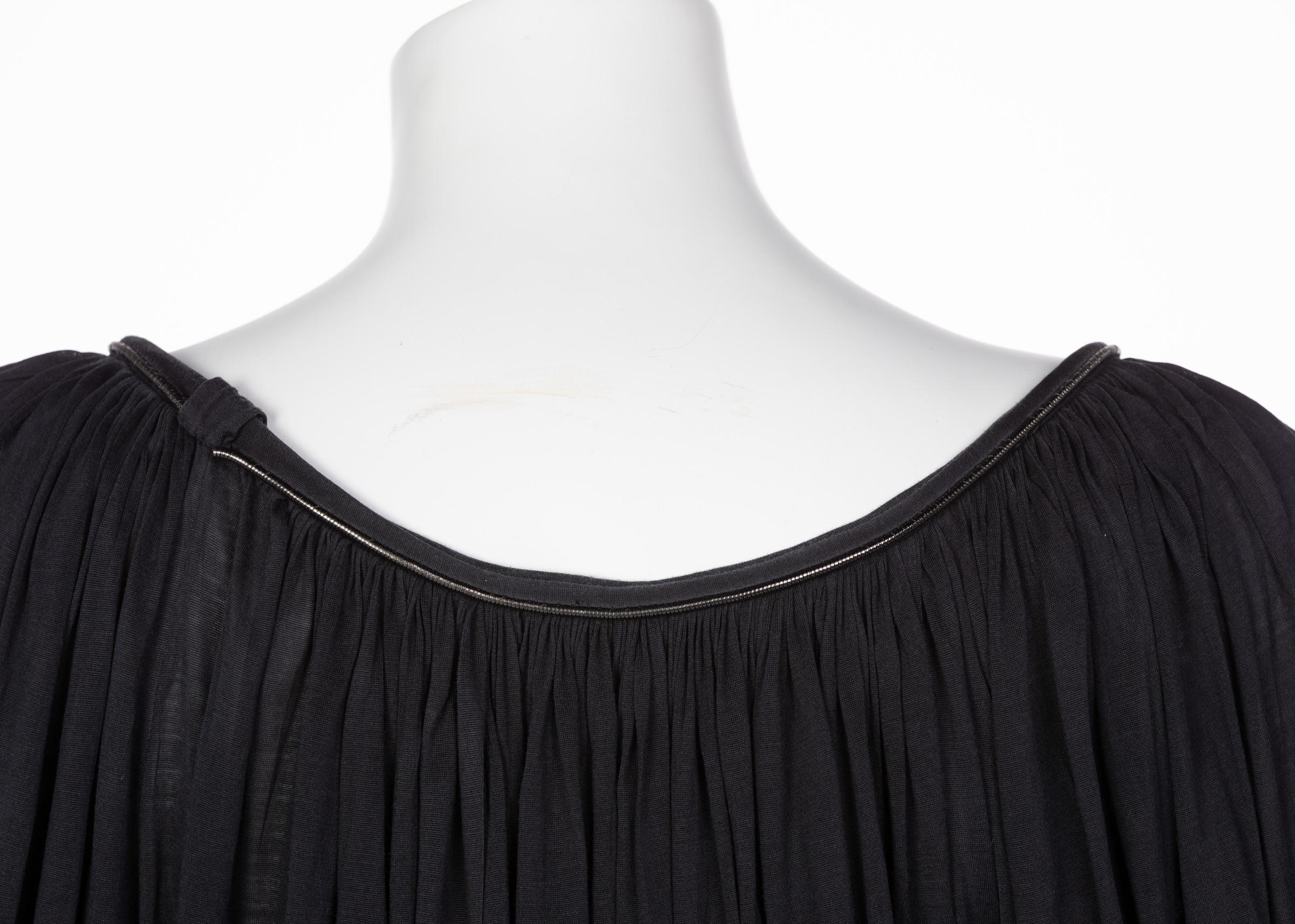 Neil Barrett Black Silk Metal Detail Silk Blouse Tunic Top, 2015 1