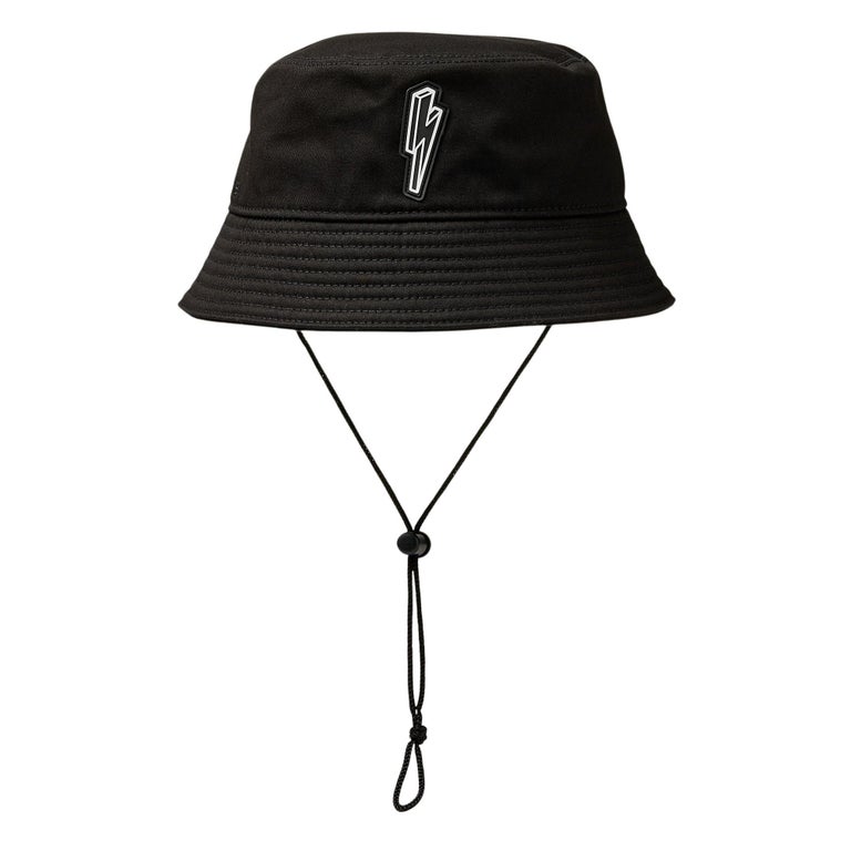 Neil Barrett Black Thunderbolt Bucket Hat For Sale at 1stDibs