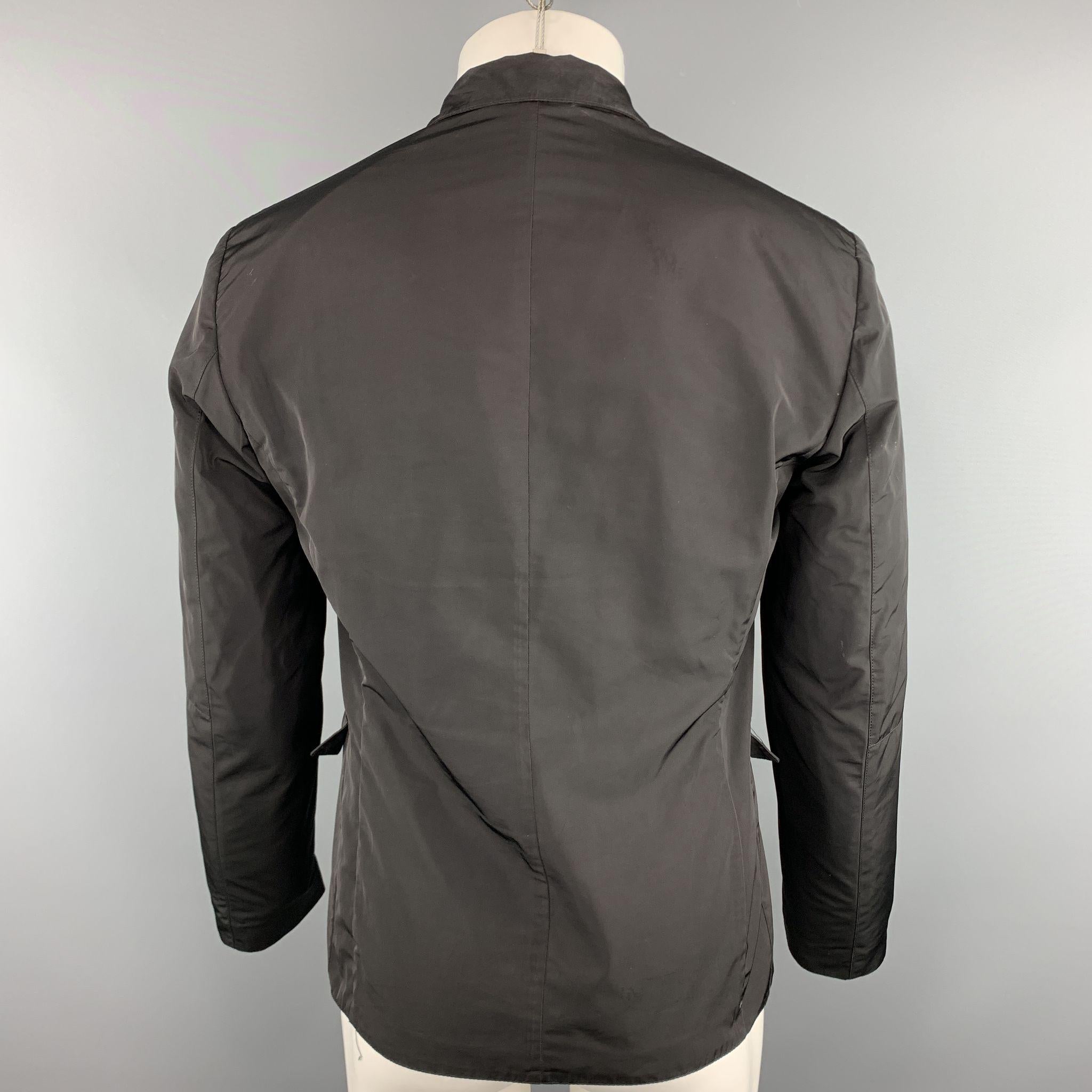NEIL BARRETT Chest Size S Solid Black Polyester Full Zip Jacket In Excellent Condition In San Francisco, CA