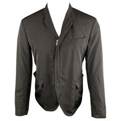 NEIL BARRETT Chest Size S Solid Black Polyester Full Zip Jacket