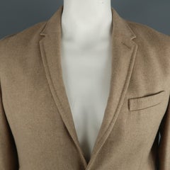 NEIL BARRETT Chest Size XL Camel Solid Wool Notch Lapel Sport Coat