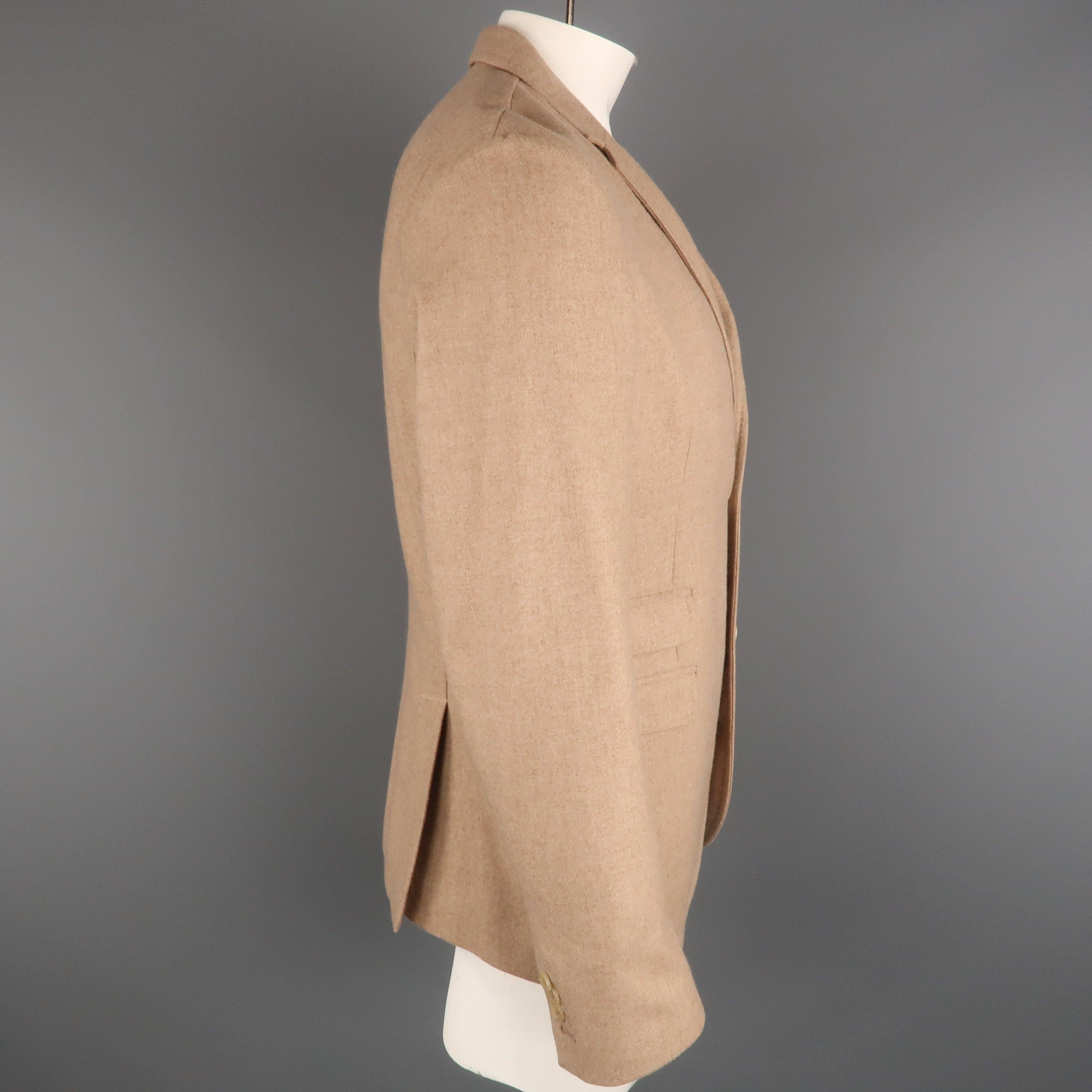 Men's NEIL BARRETT Chest Size XL Camel Solid Wool Notch Lapel Sport Coat For Sale