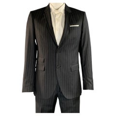 NEIL BARRETT Chest Size XL Grey Pinstripe Wool Notch Lapel 34 35 Suit